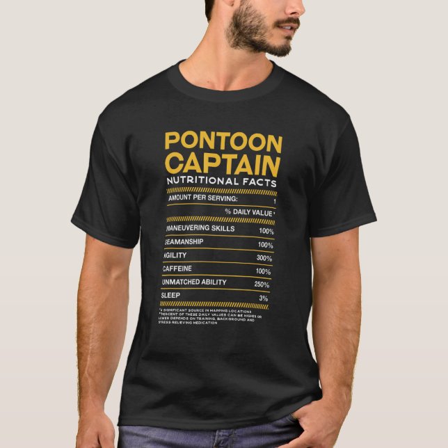 Camiseta Capitán de pontón: Hechos de nutrición: bote de po (Anverso)