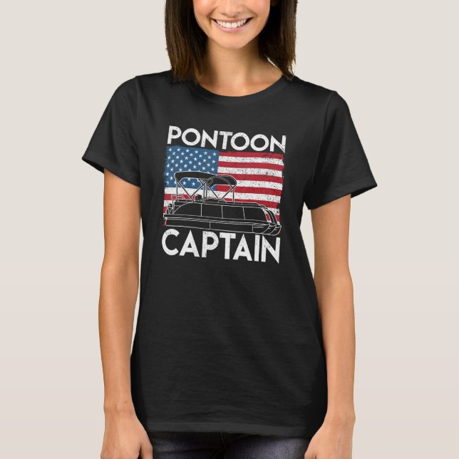 Camiseta Capitán de pontón patriótico Bandera estadounidens (Anverso)