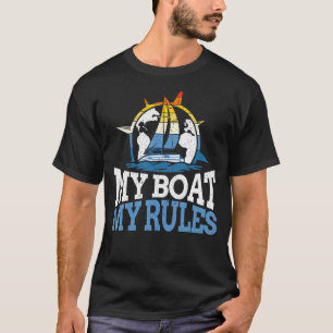 Camiseta Capitán de velero navegando mi barco mis reglas