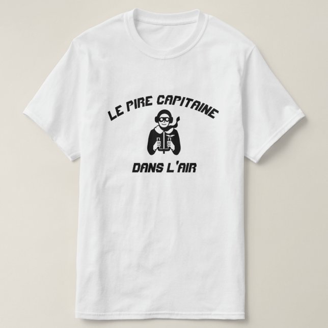 Camiseta Capitán del aire con el texto Le pire capitaine da (Diseño del anverso)