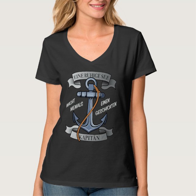 Camiseta Capitán del Ancla Mens Moin barco Mar del Norte Ba (Anverso)