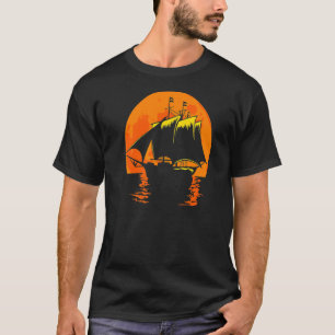 Camiseta Capitán del atardecer de la luna llena Anchor Sunr