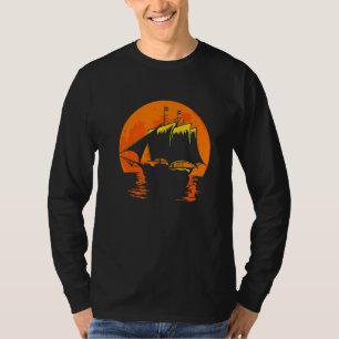 Camiseta Capitán del atardecer de la luna llena Anchor Sunr