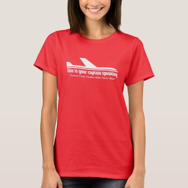 Camiseta Capitán del avión hablando radiotelefonía Mosca Ma (Anverso)