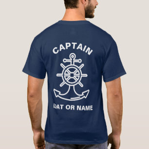 Camiseta Capitán del barco azul de la Marina Náutica Anchor