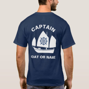 Camiseta Capitán del barco azul de la Marina Náutica Anchor