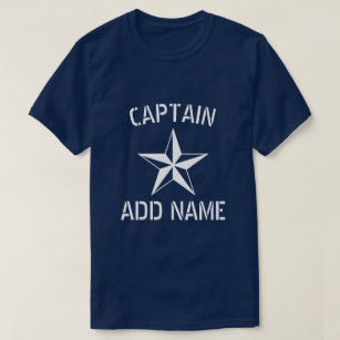 Camiseta Capitán del barco personalizado nombre gran marina