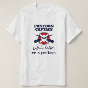Camiseta Capitán del barco Pontoon T-Shirt con una graciosa