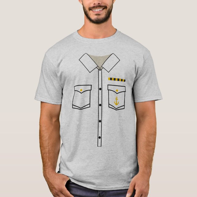Camiseta Capitán del barco: uniforme de vestuario Halloween (Anverso)