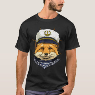 Camiseta Capitán del bote Fox Sailor Wildlife Fox Forest