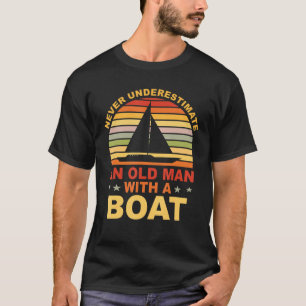 Camiseta Capitán del bote masculino Abuelo Sailor Pensioner