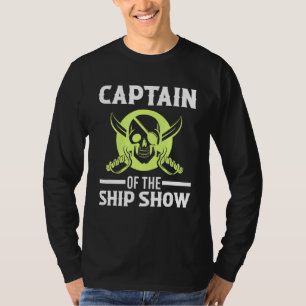 Camiseta Capitán Del Buque Mostrar La Espalda Cruzada Pirat