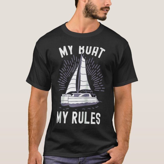 Camiseta Capitán del Catamarán Mi Barco Mis Reglas Capitán  (Anverso)