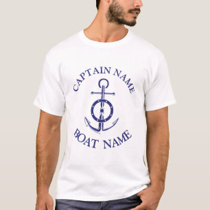 Camiseta capitán del personalizado nombre nave marinero tra