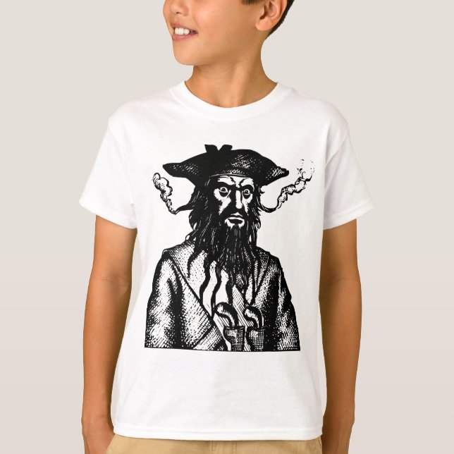Camiseta Capitán del Pirata de la Barba Negra Buccaneer Edw (Anverso)
