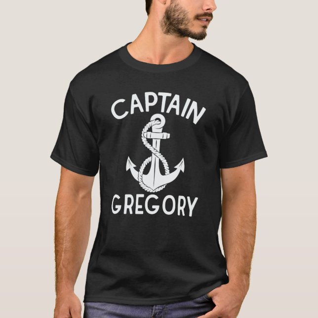 Camiseta Capitán Gregory Ancla Embarcación barco de vela (Anverso)