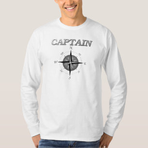 Camiseta Capitán gris con Rosa de brújula