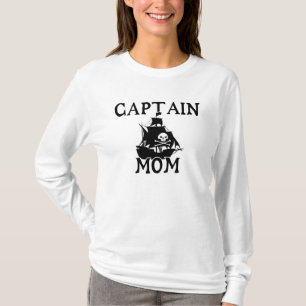 Camiseta Capitán Mamá Damas Larga Manga (Fundido)