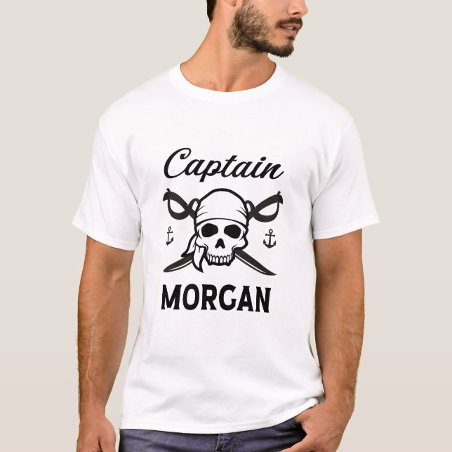 Camiseta Capitán Morgan de regalo de nombre personalizado (Anverso)