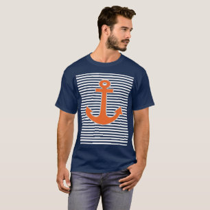 Camiseta Capitán Nautical del Ancla de Bordado Original
