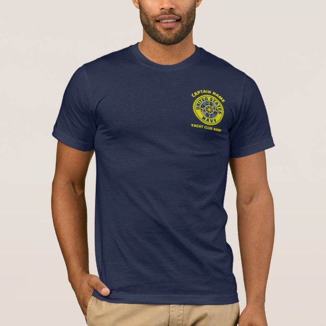 Camiseta capitán náutico de la marina azul Anchor navegando (Anverso)