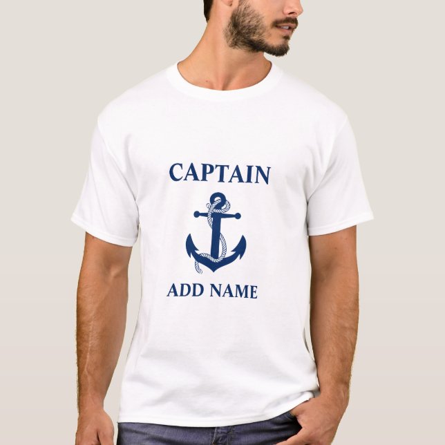 Camiseta Capitán Náutico Nombre Anchor Rope (Anverso)