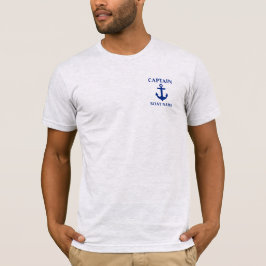 Camiseta Capitán Náutico Nombre de barco Anchor Gris