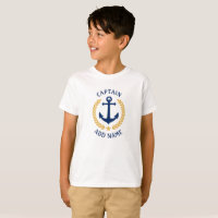Capitán Nombre Barco Anchor Laurel Boys Blanco