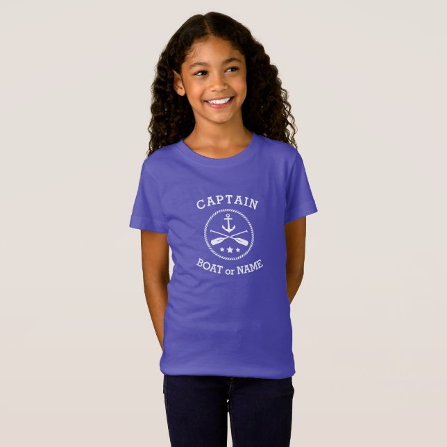 Camiseta Capitán o nombre de barco Estrellas de remos náuti (Anverso completo)