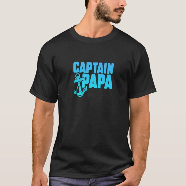 Camiseta Capitán Papa del conductor del barco de los pescad (Anverso)