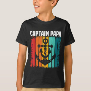 Camiseta Capitán Papa Pontoon Lago Marinero Pesca Embarcaci