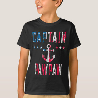 Camiseta Capitán Patriótico Pawpaw Bandera Vintage de EE. U