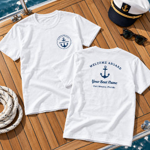 Camiseta Capitán personalizado de color azul marino náutico
