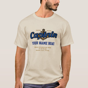 Camiseta Capitán personalizado Name Boat Year y más
