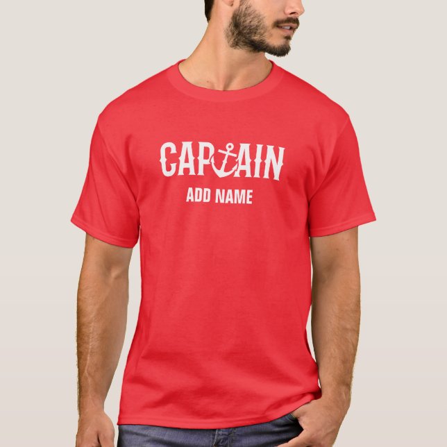 Camiseta Capitán personalizado Name del barco (Anverso)