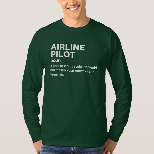 Camiseta Capitán Piloto de aerolíneas - Definición divertid (Anverso)
