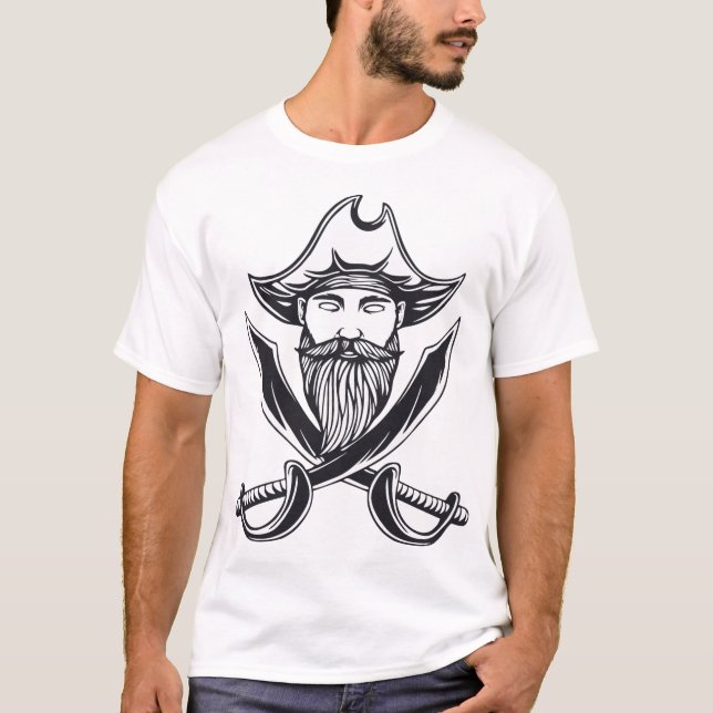 Camiseta "Capitán pirata: audaz y con barba (Anverso)
