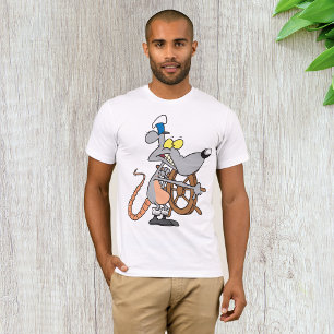 Camiseta Capitán Pirata Rata de Dibujos Animados Dirigiendo