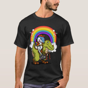 Camiseta Capitán Pirata Tiburón Montando Dinosaurio T-Rex