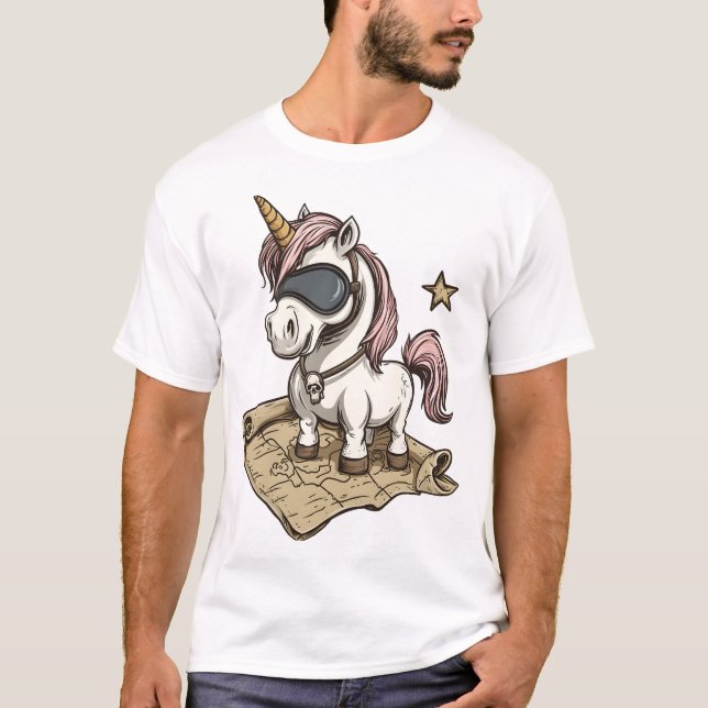 Camiseta Capitán Pirata Unicornio (1) (Anverso)