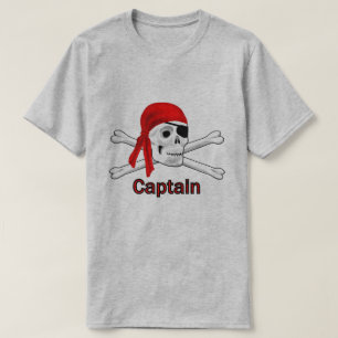 Camiseta Capitán Pirate Skull y Crossbone Mens BG