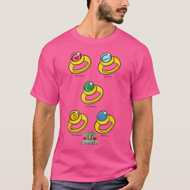 Camiseta Capitán Planeta Anillos De Poder (Anverso)