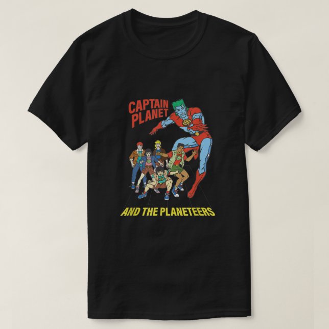 Camiseta Capitán Planeta Planeta Planeadores Logo Retro Uni (Diseño del anverso)