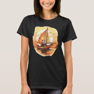 Camiseta Capitán Retro Panda Verano Barco de vela
