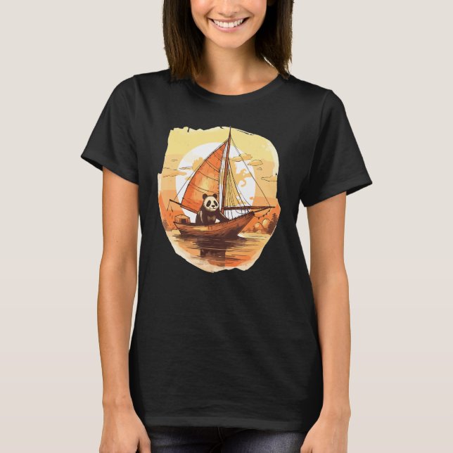 Camiseta Capitán Retro Panda Verano Barco de vela (Anverso)