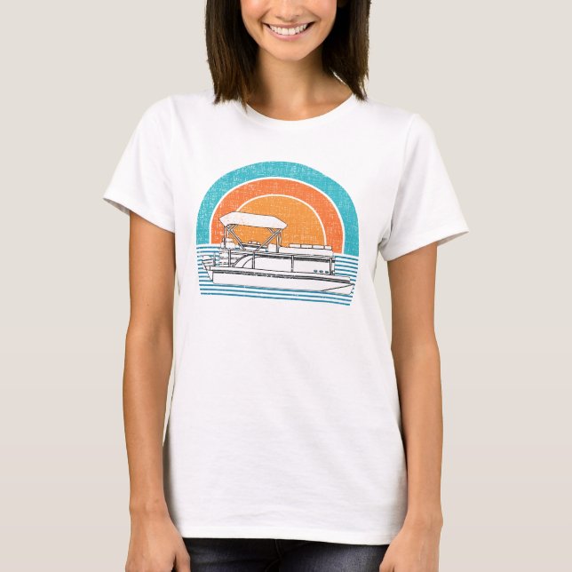 Camiseta Capitán retro Pontoon Boat Pontoon el pontón del (Anverso)