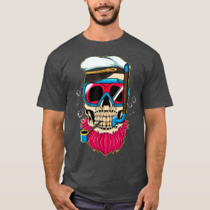 Camiseta Capitán Skull Lazy Halloween Costume Skeleton Hues