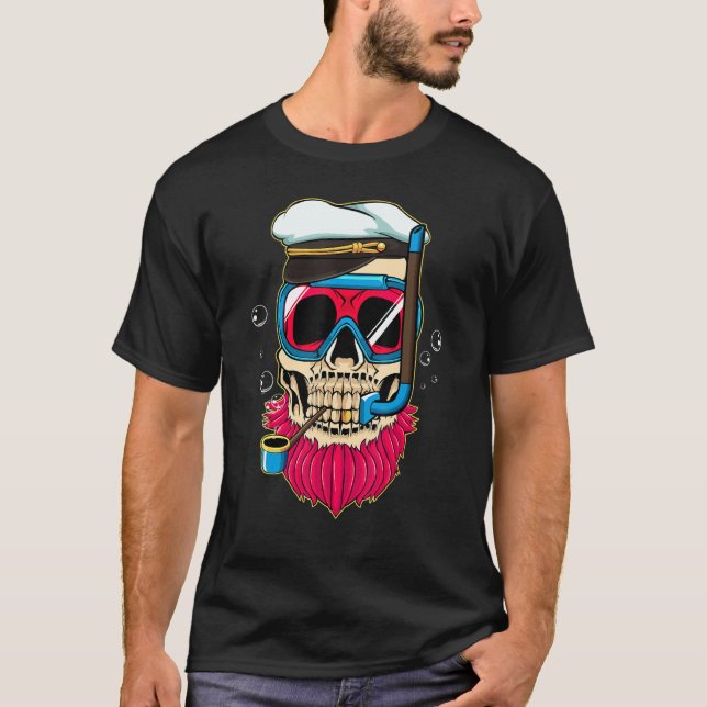 Camiseta Capitán Skull Lazy Halloween Costume Skeleton Hues (Anverso)