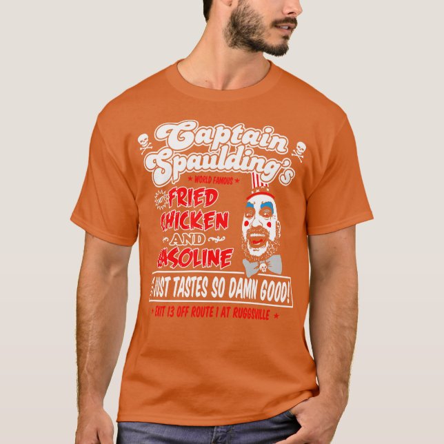 Camiseta Capitán Spaulding Pollo frito y Gasolina Hoodi (Anverso)