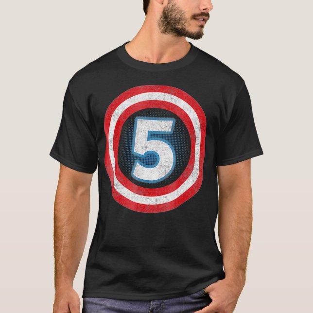 Camiseta Capitán Superhéroe de 5 años niño de 5 años (Anverso)